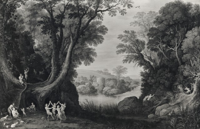 Dingjan, A. — Bril Paul - sec. XVII - Paesaggio con fauni — insieme